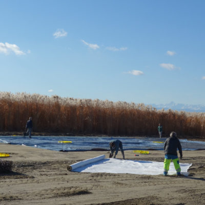 Novembre 2018 - Terrassement et installation des géomembranes